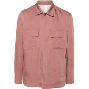 Lardini, Heren, Jassen, Roze, Maat: L Linnen,