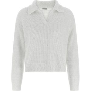 Brunello Cucinelli, Dames, Truien, Wit, Maat: M Katoen,