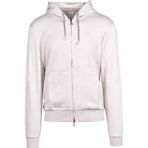 Eleventy, Heren, Sweatshirts & Hoodies, Wit, Maat: S Katoen,