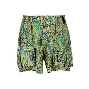 Fendi Kaartprint Bermuda Shorts , Green , Heren , Maat: M