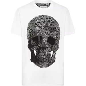 Philipp Plein, Heren, Tops, Wit, Maat: M Katoen,