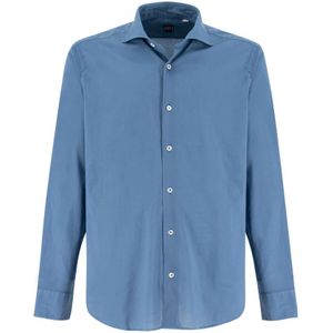 Fedeli, Heren, Overhemden, Blauw, Maat: 5XL Katoen,