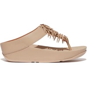 Fitflop - Rumba Beaded Leather - Teenslippers - Latte Beige - Leer
