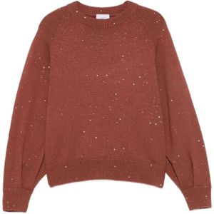 Brunello Cucinelli, Dames, Truien, Bruin, Maat: XL Zijde,