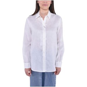 Weekend Max Mara, Dames, Blouses & Shirts, Wit, Maat: XS Linnen,