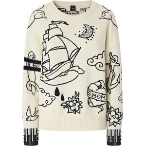 Pinko, Dames, Truien, Wit, Maat: M Wol,