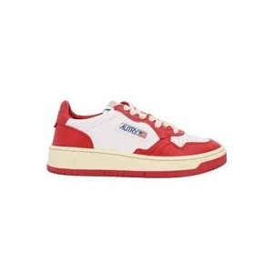 Autry Rode Sneakers met Leren Details , Multicolor , Dames , Maat: 35 EU
