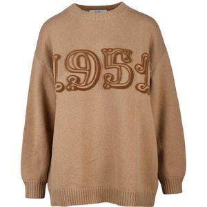 Max Mara, Dames, Truien, Beige, Maat: XL Wol,