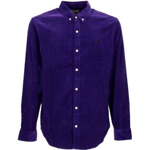 Carhartt Wip, Heren, Overhemden, Paars, Maat: S Katoen,