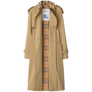 Burberry Dubbele Rijgjas , Beige , Dames , Maat: S