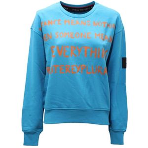 Peuterey, Dames, Sweatshirts & Hoodies, Blauw, Maat: M Katoen,