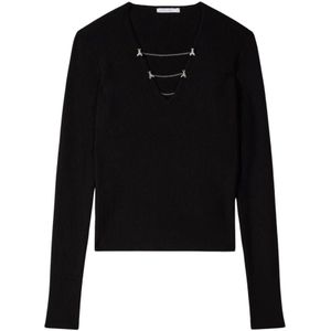 Patrizia Pepe, Dames, Truien, Zwart, Maat: XS Wol,