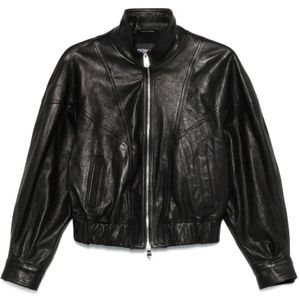 Dondup, Dames, Jassen, Zwart, Maat: M Leer,