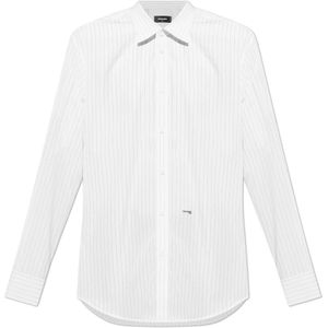 Dsquared2, Heren, Overhemden, Wit, Maat: M Katoen,