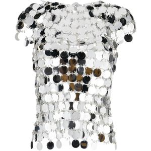 Rabanne, Dames, Blouses & Shirts, Grijs, Maat: S