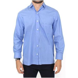 Ermanno Scervino, Heren, Overhemden, Blauw, Maat: 4XS Katoen,