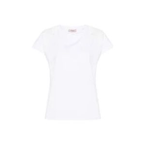 Twinset Wit Bloemen Patch T-shirt , White , Dames , Maat: XS