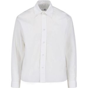 MM6 Maison Margiela, Heren, Overhemden, Wit, Maat: L Katoen,