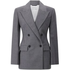 Givenchy - Wollen Slim-Fit Blazer - Grijs - Dames - Dubbel-Breasted