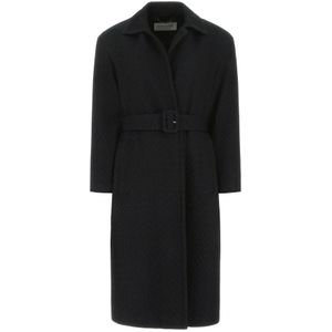 Dries Van Noten, Dames, Mantels, Zwart, Maat: M Leer,