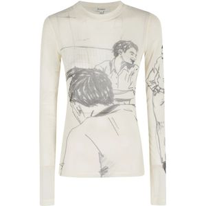 JW Anderson, Dames, Truien, Wit, Maat: M Poliester,