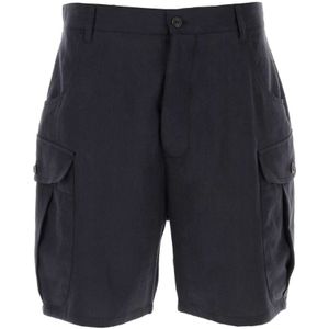 Giorgio Armani, Heren, Korte broeken, Blauw, Maat: 4XL Linnen,