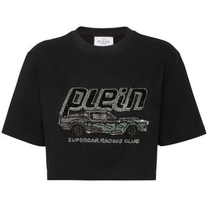 Philipp Plein, Dames, Tops, Zwart, Maat: XS Katoen,