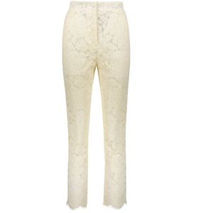 Dolce & Gabbana, Dames, Broeken, Beige, Maat: 2XS Zijde,
