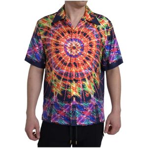 Dolce & Gabbana - Overhemden - Paars - Katoen - Korte Mouwen