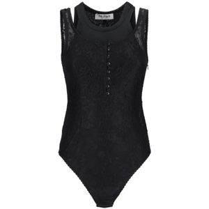 The Attico, Dames, Tops, Zwart, Maat: 3XS Modal,