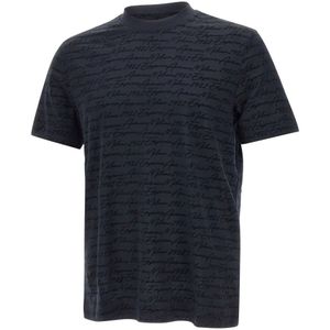 Emporio Armani, Heren, Tops, Blauw, Maat: L Katoen,