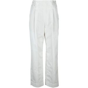 Brunello Cucinelli, Dames, Broeken, Wit, Maat: 2XS Katoen,