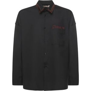 Marni, Heren, Overhemden, Zwart, Maat: L Wol,