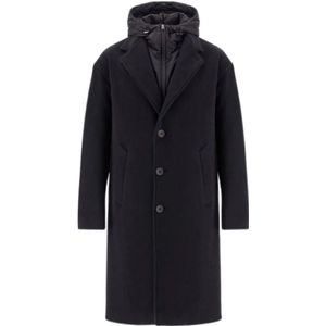 Herno, Heren, Mantels, Zwart, Maat: XL Polyamide,
