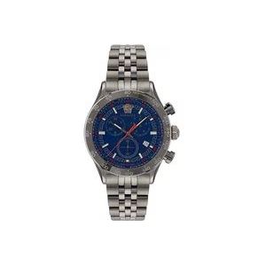Versace Chronograaf Hellenyium Chrono grijs blauw horloge , Gray , Heren , Maat: ONE Size