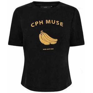 Copenhagen Muse, Dames, Tops, Zwart, Maat: S Katoen,