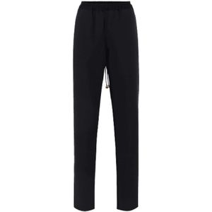 Elisabetta Franchi, Dames, Broeken, Zwart, Maat: 2XL Satijn,