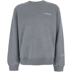 Moncler, Heren, Sweatshirts & Hoodies, Grijs, Maat: XL Katoen,