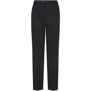 Dolce & Gabbana, Dames, Broeken, Zwart, Maat: S Wol,
