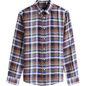 Tommy Hilfiger, Heren, Overhemden, Veelkleurig, Maat: L Linnen,