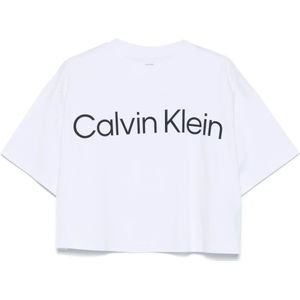 Calvin Klein, Dames, Tops, Wit, Maat: L Jersey,