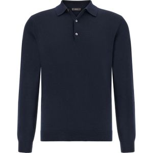 Boggi Milano - Shirt - Navy - Lange Mouw - Polokraag