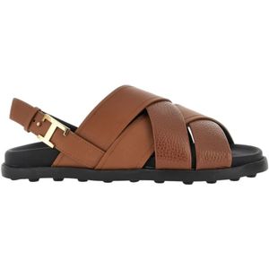 Tod's Flat Sandalen , Brown , Dames , Maat: 36 EU