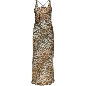 Ganni, Dames, Jurken, Beige, Maat: 2XS Viscose,