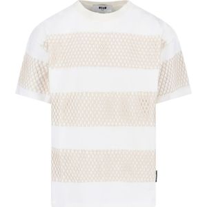 Msgm, Heren, Tops, Wit, Maat: XS Katoen,