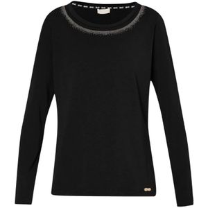 Liu Jo, Dames, Tops, Zwart, Maat: 2XS Katoen,