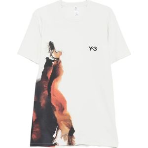 Y-3, Heren, Tops, Wit, Maat: S Katoen,