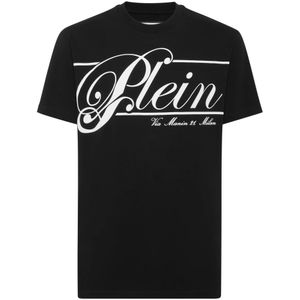 Philipp Plein, Heren, Tops, Zwart, Maat: M Katoen,