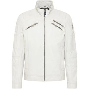 Carlo Colucci - Joker Bikerstijl - Leren Jas - Wit - Heren