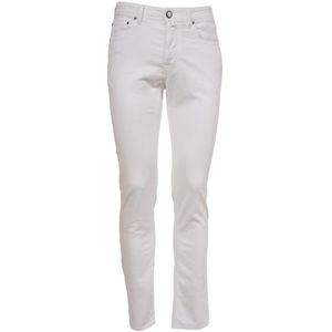 Jacob Cohën, Heren, Broeken, Wit, Maat: W30 Corduroy,